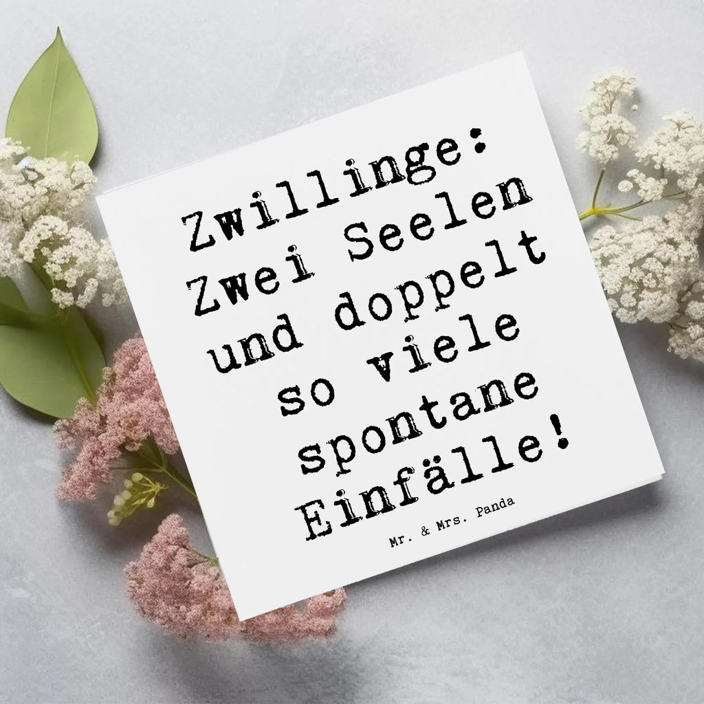 Deluxe Card Saying Zwillinge: Zwei Seelen und doppelt so viele spontane Einfälle! Hochwertige Klappkarte, Geburtstagskarte, Karte, Glückwunschkarte, Klappkarte, Einladungskarte, Grußkarte, Hochwertige Grußkarte, Hochzeitskarte, Tierkreiszeichen, Sternzeichen, Horoskop, Astrologie, Aszendent