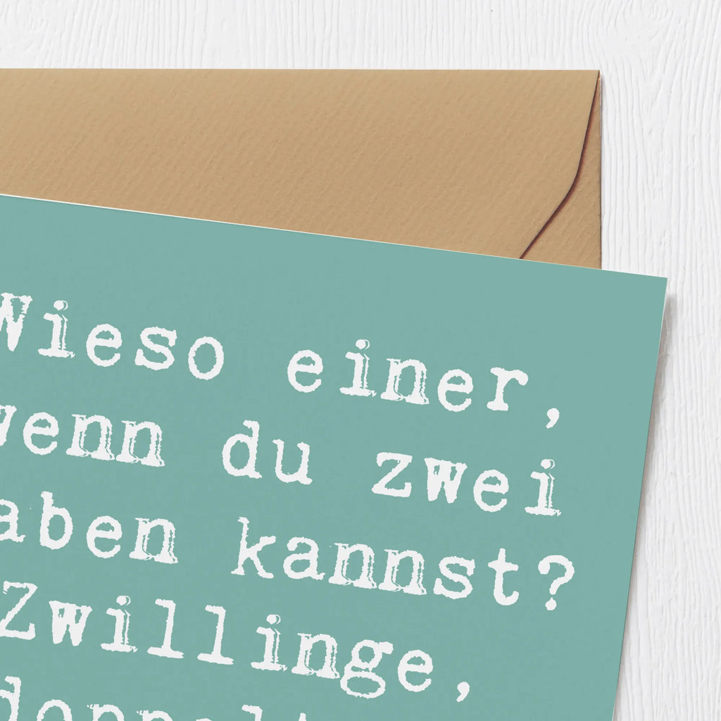 Deluxe Karte Spruch Zwillinge Spaß Karte, Grußkarte, Einladungskarte, Hochzeitskarte, Klappkarte, Hochwertige Klappkarte, Hochwertige Grußkarte, Glückwunschkarte, Geburtstagskarte, Tierkreiszeichen, Sternzeichen, Horoskop, Astrologie, Aszendent