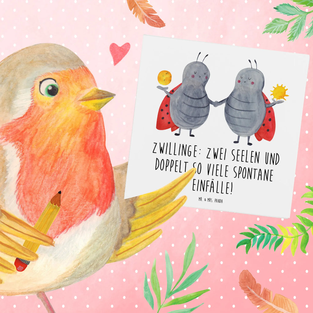 Deluxe Karte Zwillinge Abenteuer Hochzeitskarte, Einladungskarte, Karte, Geburtstagskarte, Hochwertige Grußkarte, Glückwunschkarte, Hochwertige Klappkarte, Klappkarte, Grußkarte, Tierkreiszeichen, Sternzeichen, Horoskop, Astrologie, Aszendent