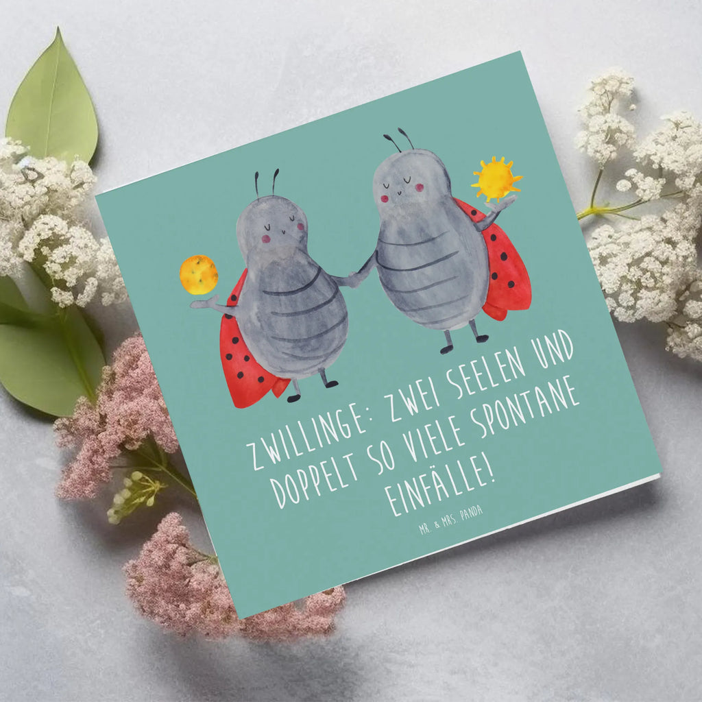 Deluxe Karte Zwillinge Abenteuer Hochzeitskarte, Einladungskarte, Karte, Geburtstagskarte, Hochwertige Grußkarte, Glückwunschkarte, Hochwertige Klappkarte, Klappkarte, Grußkarte, Tierkreiszeichen, Sternzeichen, Horoskop, Astrologie, Aszendent