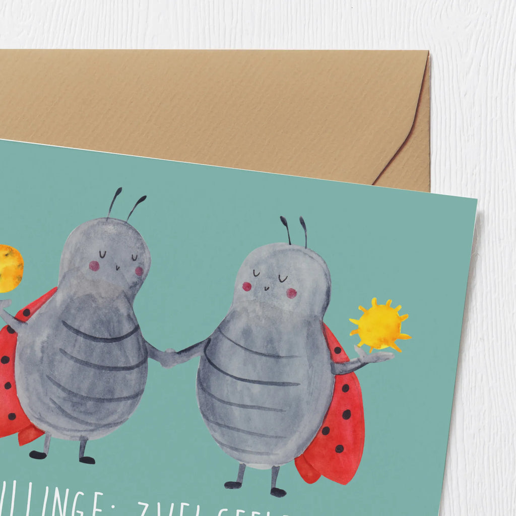 Deluxe Karte Zwillinge Abenteuer Hochzeitskarte, Einladungskarte, Karte, Geburtstagskarte, Hochwertige Grußkarte, Glückwunschkarte, Hochwertige Klappkarte, Klappkarte, Grußkarte, Tierkreiszeichen, Sternzeichen, Horoskop, Astrologie, Aszendent