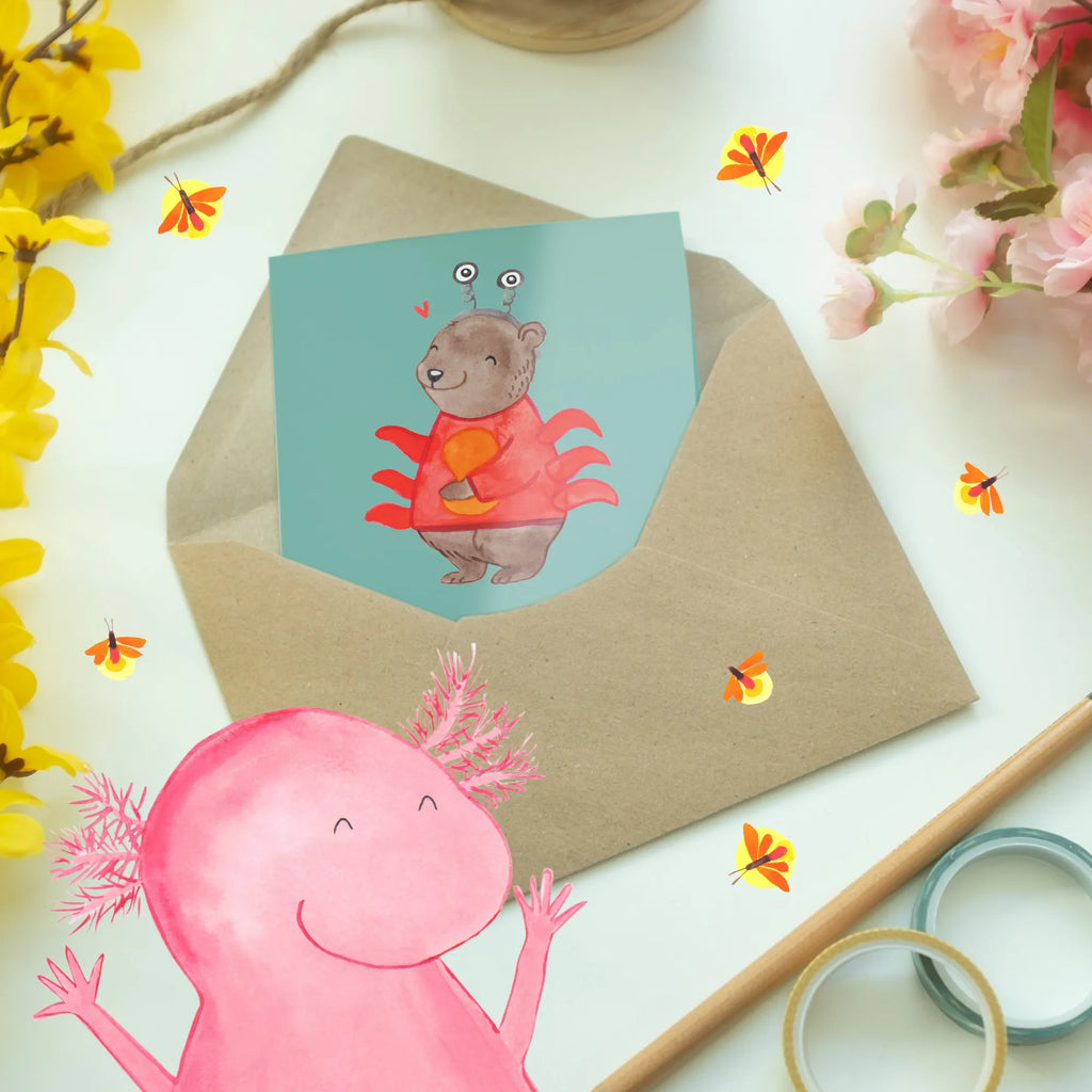 Grußkarte Krebs Gefühl Einladungskarte, Glückwunschkarte, Klappkarte, Karte, Ansichtskarten, Grußkarte, Hochzeitskarte, Geburtstagskarte, Tierkreiszeichen, Sternzeichen, Horoskop, Astrologie, Aszendent