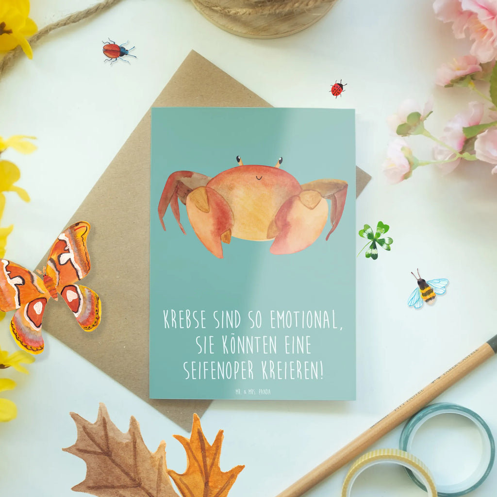Greetings card Krebse sind so emotional, sie könnten eine Seifenoper kreieren! Karte, Einladungskarte, Grußkarte, Hochzeitskarte, Ansichtskarten, Glückwunschkarte, Klappkarte, Geburtstagskarte, Tierkreiszeichen, Sternzeichen, Horoskop, Astrologie, Aszendent
