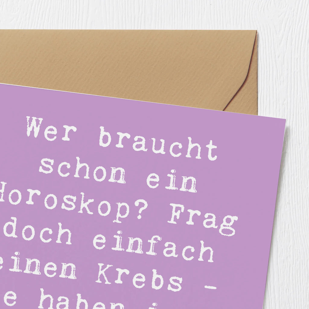 Deluxe Karte Spruch Krebs Gefühl Grußkarte, Einladungskarte, Hochwertige Klappkarte, Hochwertige Grußkarte, Karte, Geburtstagskarte, Klappkarte, Glückwunschkarte, Hochzeitskarte, Tierkreiszeichen, Sternzeichen, Horoskop, Astrologie, Aszendent