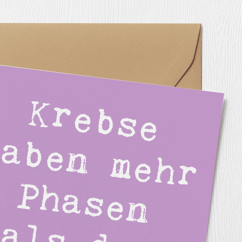 Deluxe Karte Spruch Krebs Phasen Grußkarte, Karte, Einladungskarte, Klappkarte, Hochwertige Grußkarte, Hochwertige Klappkarte, Hochzeitskarte, Glückwunschkarte, Geburtstagskarte, Tierkreiszeichen, Sternzeichen, Horoskop, Astrologie, Aszendent