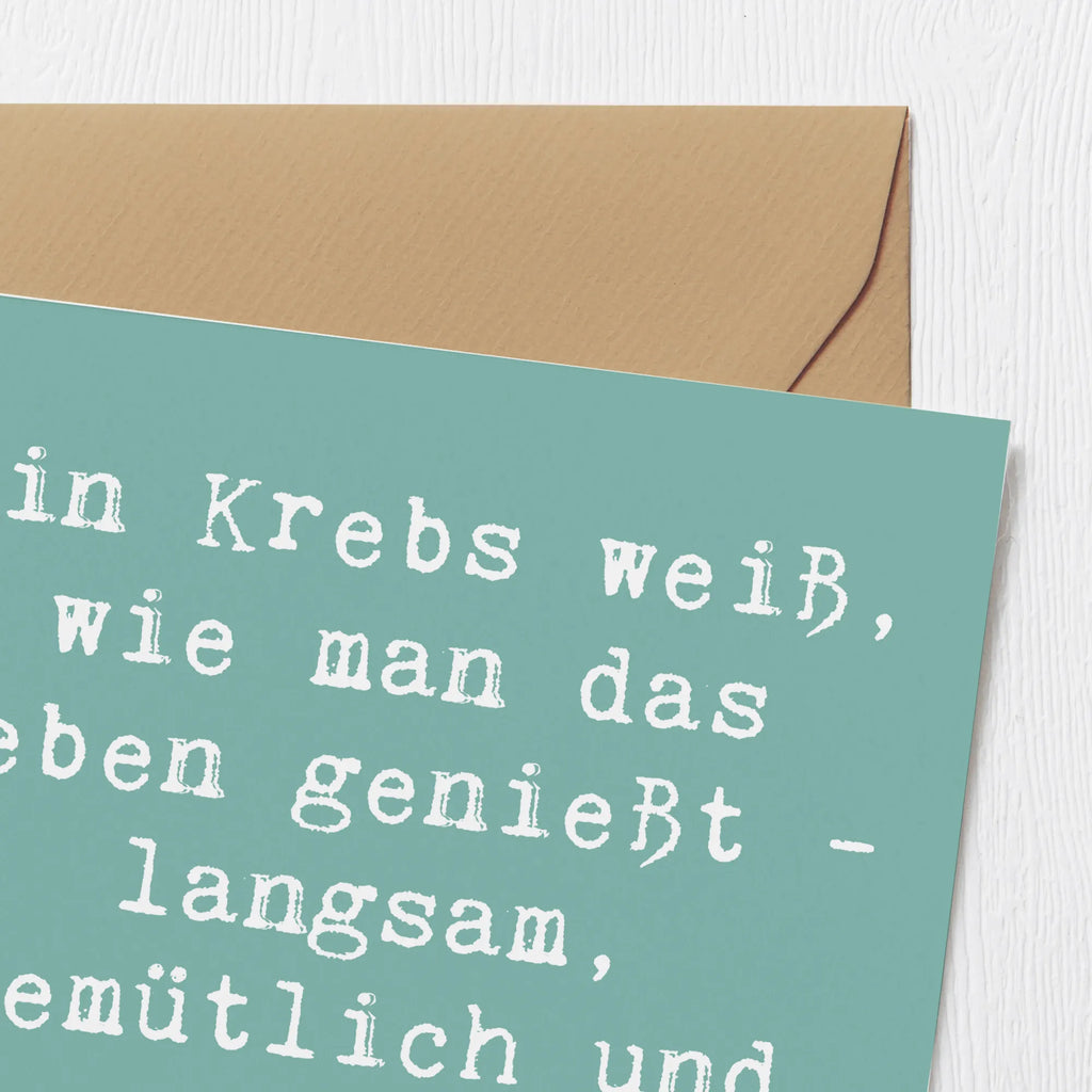 Deluxe Karte Spruch Krebs Genießer Einladungskarte, Grußkarte, Hochwertige Grußkarte, Karte, Glückwunschkarte, Hochwertige Klappkarte, Geburtstagskarte, Klappkarte, Hochzeitskarte, Tierkreiszeichen, Sternzeichen, Horoskop, Astrologie, Aszendent