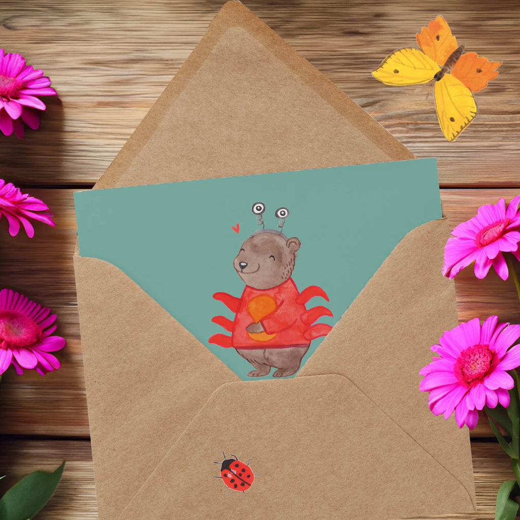 Deluxe Karte Krebs Gefühlswelt Einladungskarte, Karte, Geburtstagskarte, Hochwertige Klappkarte, Hochzeitskarte, Klappkarte, Glückwunschkarte, Grußkarte, Hochwertige Grußkarte, Tierkreiszeichen, Sternzeichen, Horoskop, Astrologie, Aszendent