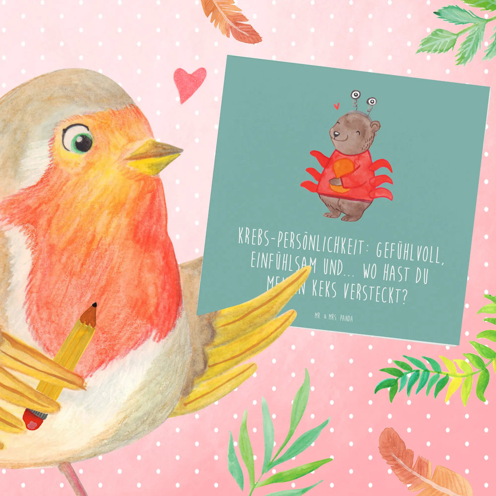 Deluxe Karte Krebs Gefühlswelt Einladungskarte, Karte, Geburtstagskarte, Hochwertige Klappkarte, Hochzeitskarte, Klappkarte, Glückwunschkarte, Grußkarte, Hochwertige Grußkarte, Tierkreiszeichen, Sternzeichen, Horoskop, Astrologie, Aszendent