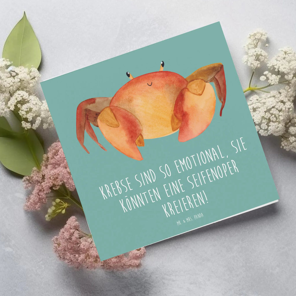 Karta Deluxe Krebse sind so emotional, sie könnten eine Seifenoper kreieren! Klappkarte, Hochzeitskarte, Hochwertige Grußkarte, Hochwertige Klappkarte, Grußkarte, Glückwunschkarte, Geburtstagskarte, Karte, Einladungskarte, Tierkreiszeichen, Sternzeichen, Horoskop, Astrologie, Aszendent