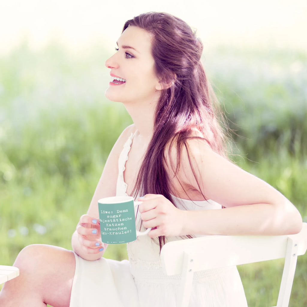 Tasse Spruch Majestätischer Löwe Geschenktasse, Kaffeetasse, Tasse mit Zitaten, Teetasse, Tasse, Bürotasse, Keramiktasse, Porzellantasse, Tasse mit Motiven, Tierkreiszeichen, Sternzeichen, Horoskop, Astrologie, Aszendent