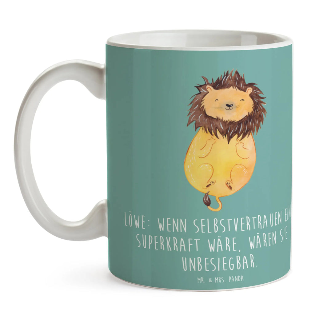 Tasse Löwe Superkraft Keramiktasse, Geschenktasse, Teetasse, Tasse mit Motiven, Tasse mit Zitaten, Porzellantasse, Kaffeetasse, Bürotasse, Tasse, Tierkreiszeichen, Sternzeichen, Horoskop, Astrologie, Aszendent