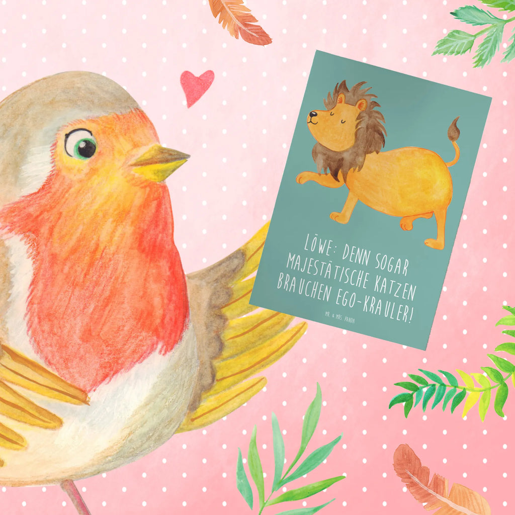 Greetings card Löwe: Denn sogar Majestätische Katzen brauchen Ego-Krauler! Glückwunschkarte, Klappkarte, Karte, Hochzeitskarte, Einladungskarte, Grußkarte, Geburtstagskarte, Ansichtskarten, Tierkreiszeichen, Sternzeichen, Horoskop, Astrologie, Aszendent
