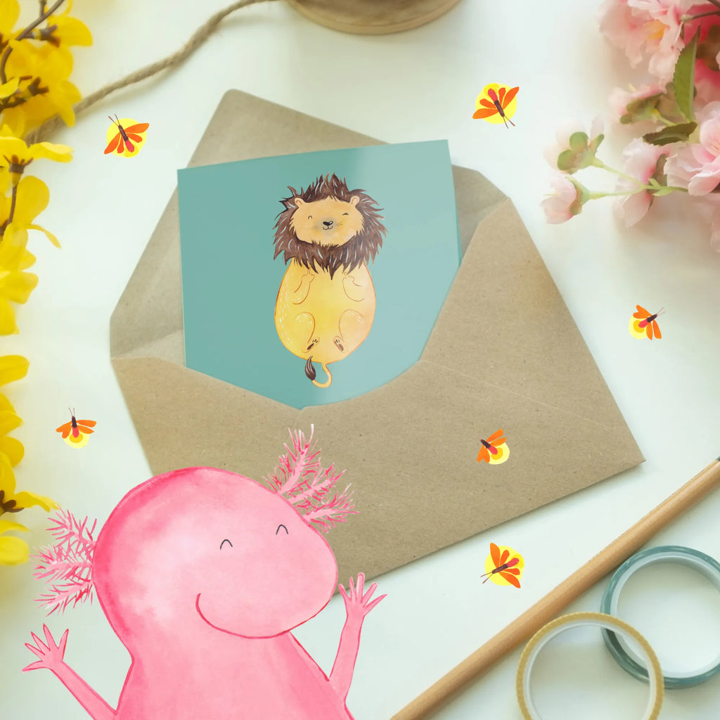 Greetings card Löwe: Wenn Selbstvertrauen eine Superkraft wäre, wären sie unbesiegbar. Geburtstagskarte, Klappkarte, Einladungskarte, Karte, Ansichtskarten, Hochzeitskarte, Grußkarte, Glückwunschkarte, Tierkreiszeichen, Sternzeichen, Horoskop, Astrologie, Aszendent