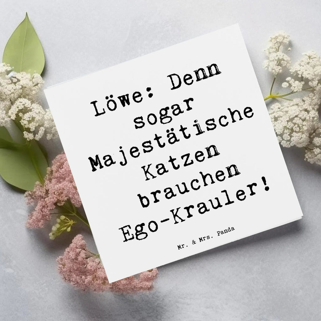 Deluxe Karte Spruch Majestätischer Löwe Hochwertige Klappkarte, Karte, Glückwunschkarte, Grußkarte, Einladungskarte, Klappkarte, Hochwertige Grußkarte, Geburtstagskarte, Hochzeitskarte, Tierkreiszeichen, Sternzeichen, Horoskop, Astrologie, Aszendent