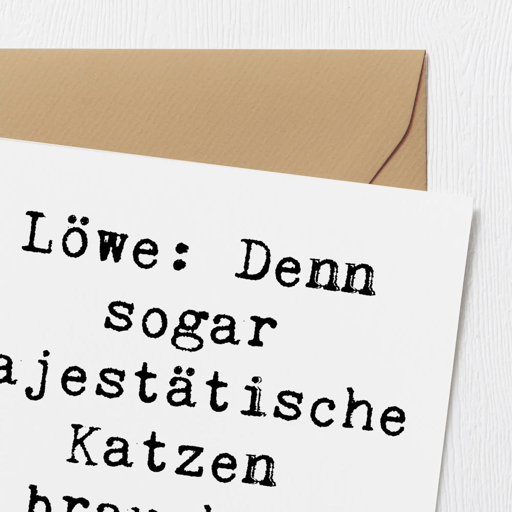 Deluxe Karte Spruch Majestätischer Löwe Hochwertige Klappkarte, Karte, Glückwunschkarte, Grußkarte, Einladungskarte, Klappkarte, Hochwertige Grußkarte, Geburtstagskarte, Hochzeitskarte, Tierkreiszeichen, Sternzeichen, Horoskop, Astrologie, Aszendent
