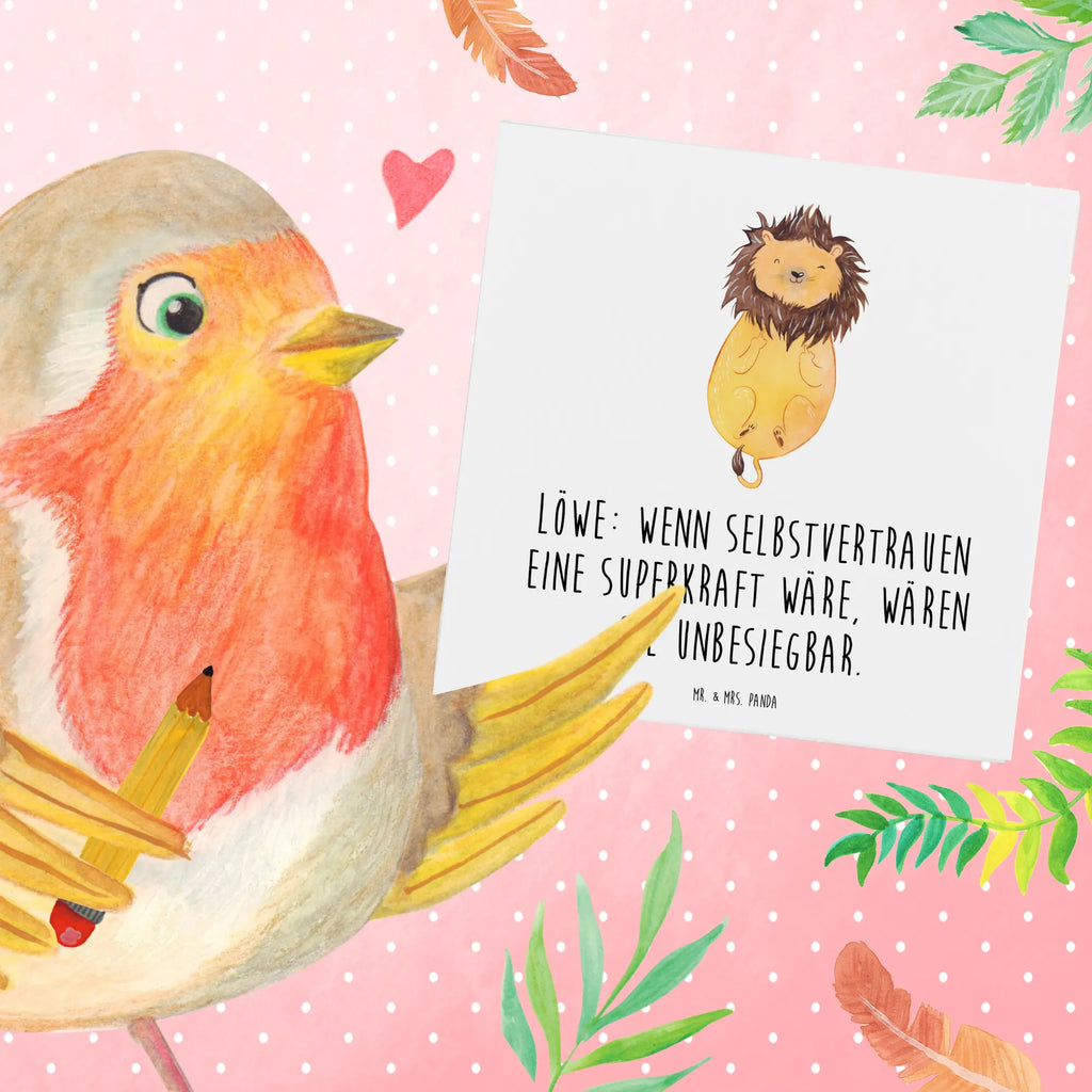 Deluxe Karte Löwe Superkraft Karte, Hochwertige Grußkarte, Grußkarte, Hochwertige Klappkarte, Einladungskarte, Glückwunschkarte, Hochzeitskarte, Geburtstagskarte, Klappkarte, Tierkreiszeichen, Sternzeichen, Horoskop, Astrologie, Aszendent