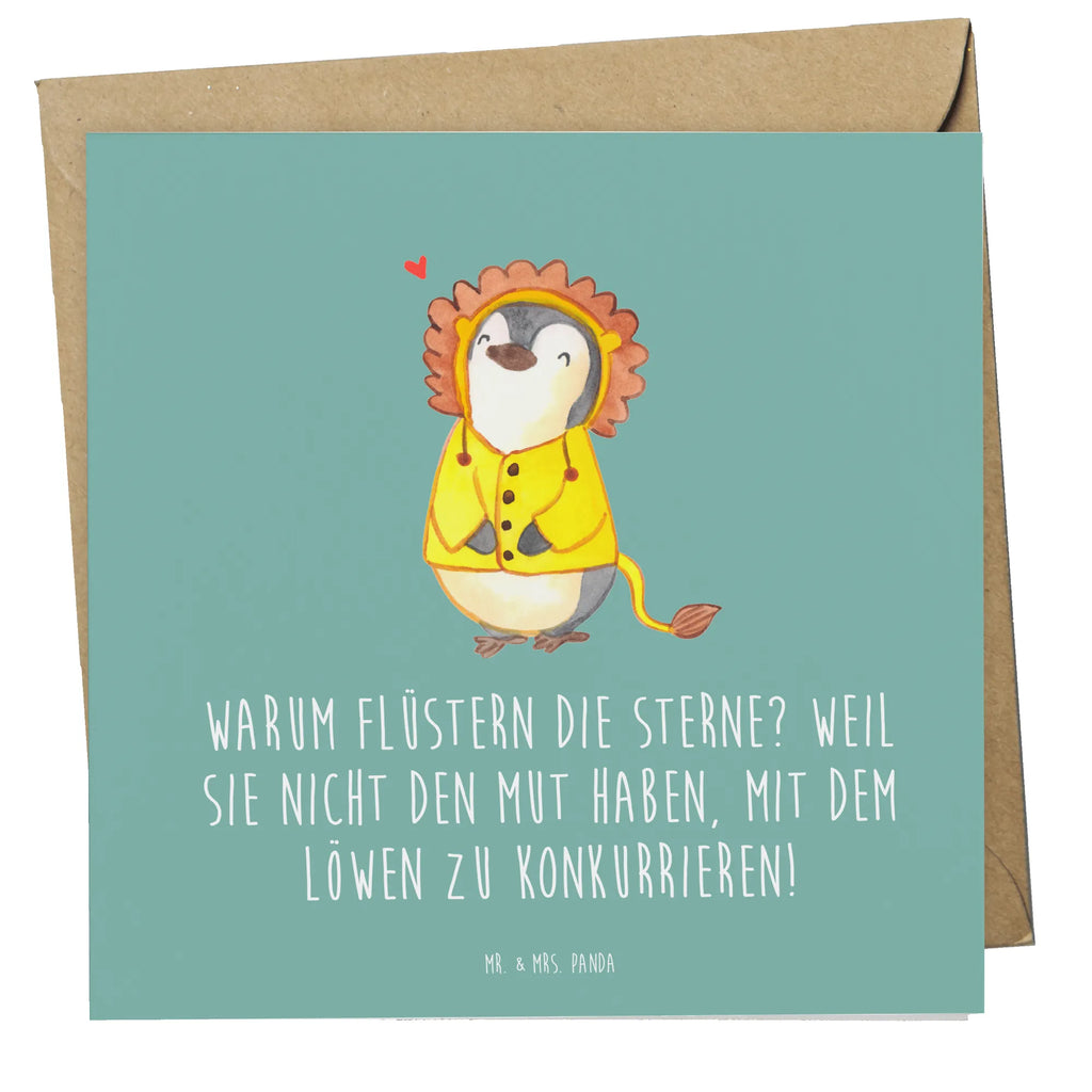 Deluxe Card Warum flüstern die Sterne? Weil sie nicht den Mut haben, mit dem Löwen zu konkurrieren! Hochzeitskarte, Geburtstagskarte, Glückwunschkarte, Einladungskarte, Hochwertige Klappkarte, Grußkarte, Hochwertige Grußkarte, Klappkarte, Karte, Tierkreiszeichen, Sternzeichen, Horoskop, Astrologie, Aszendent