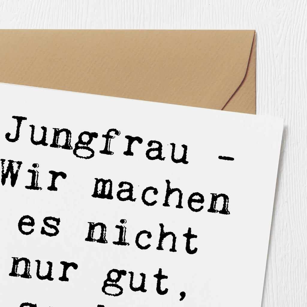 Deluxe Karte Spruch Jungfrau Perfektion Karte, Klappkarte, Geburtstagskarte, Glückwunschkarte, Hochwertige Grußkarte, Einladungskarte, Grußkarte, Hochzeitskarte, Hochwertige Klappkarte, Tierkreiszeichen, Sternzeichen, Horoskop, Astrologie, Aszendent