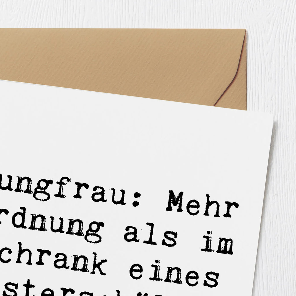 Deluxe Karte Spruch Jungfrau Ordnung Hochwertige Klappkarte, Grußkarte, Karte, Geburtstagskarte, Einladungskarte, Klappkarte, Glückwunschkarte, Hochwertige Grußkarte, Hochzeitskarte, Tierkreiszeichen, Sternzeichen, Horoskop, Astrologie, Aszendent