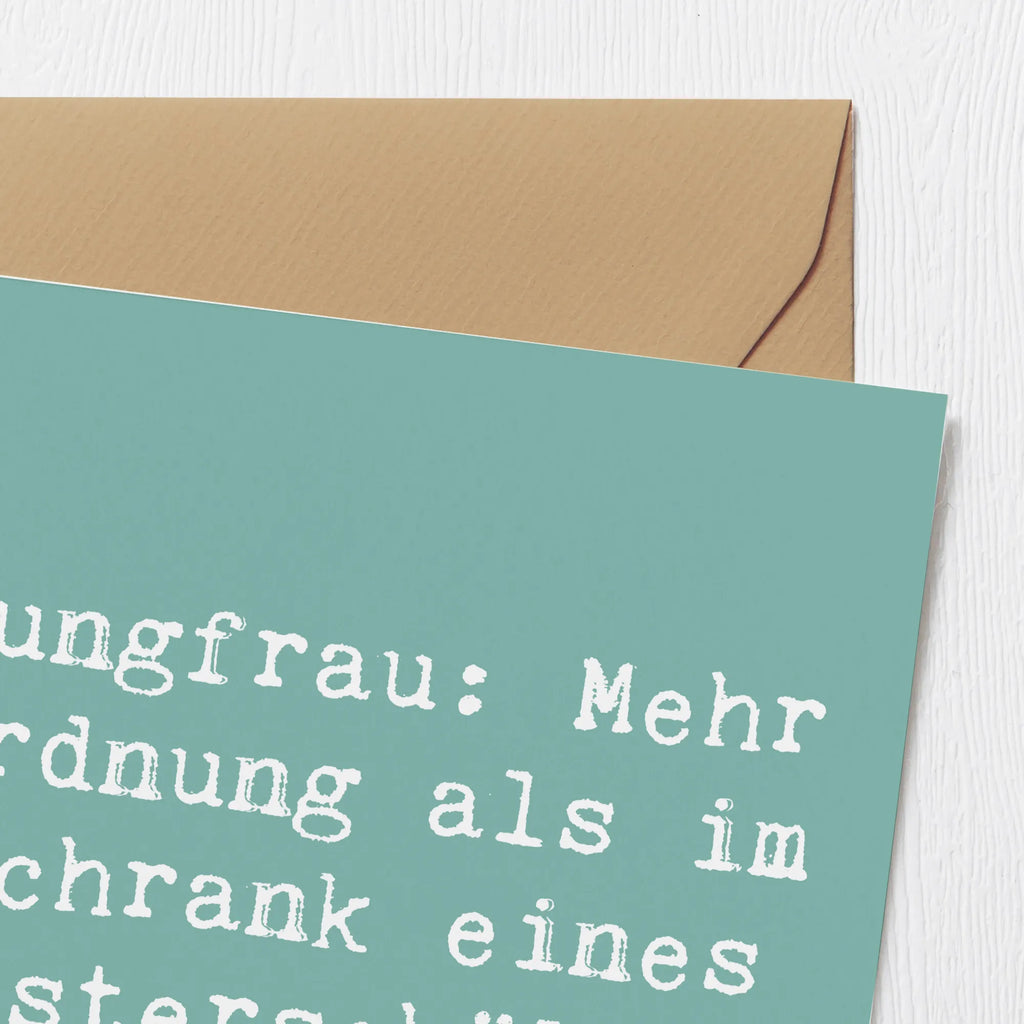 Deluxe Karte Spruch Jungfrau Ordnung Hochwertige Klappkarte, Grußkarte, Karte, Geburtstagskarte, Einladungskarte, Klappkarte, Glückwunschkarte, Hochwertige Grußkarte, Hochzeitskarte, Tierkreiszeichen, Sternzeichen, Horoskop, Astrologie, Aszendent