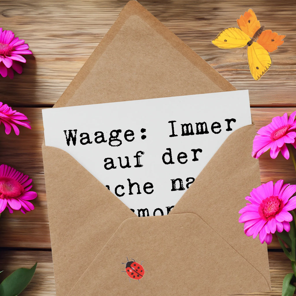 Deluxe Karte Spruch Waagen Harmonie Einladungskarte, Glückwunschkarte, Geburtstagskarte, Karte, Grußkarte, Hochzeitskarte, Hochwertige Klappkarte, Klappkarte, Hochwertige Grußkarte, Tierkreiszeichen, Sternzeichen, Horoskop, Astrologie, Aszendent