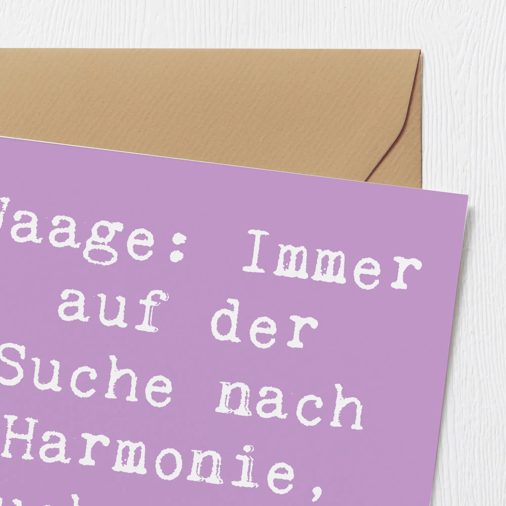 Deluxe Karte Spruch Waagen Harmonie Einladungskarte, Glückwunschkarte, Geburtstagskarte, Karte, Grußkarte, Hochzeitskarte, Hochwertige Klappkarte, Klappkarte, Hochwertige Grußkarte, Tierkreiszeichen, Sternzeichen, Horoskop, Astrologie, Aszendent