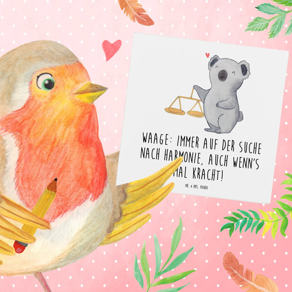 Deluxe Karte Waagen Harmonie Karte, Grußkarte, Geburtstagskarte, Hochzeitskarte, Klappkarte, Einladungskarte, Glückwunschkarte, Hochwertige Grußkarte, Hochwertige Klappkarte, Tierkreiszeichen, Sternzeichen, Horoskop, Astrologie, Aszendent