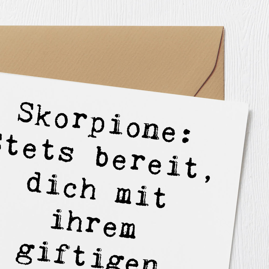 Deluxe Karte Spruch Skorpion Humor Geburtstagskarte, Hochzeitskarte, Grußkarte, Einladungskarte, Hochwertige Klappkarte, Karte, Glückwunschkarte, Klappkarte, Hochwertige Grußkarte, Tierkreiszeichen, Sternzeichen, Horoskop, Astrologie, Aszendent