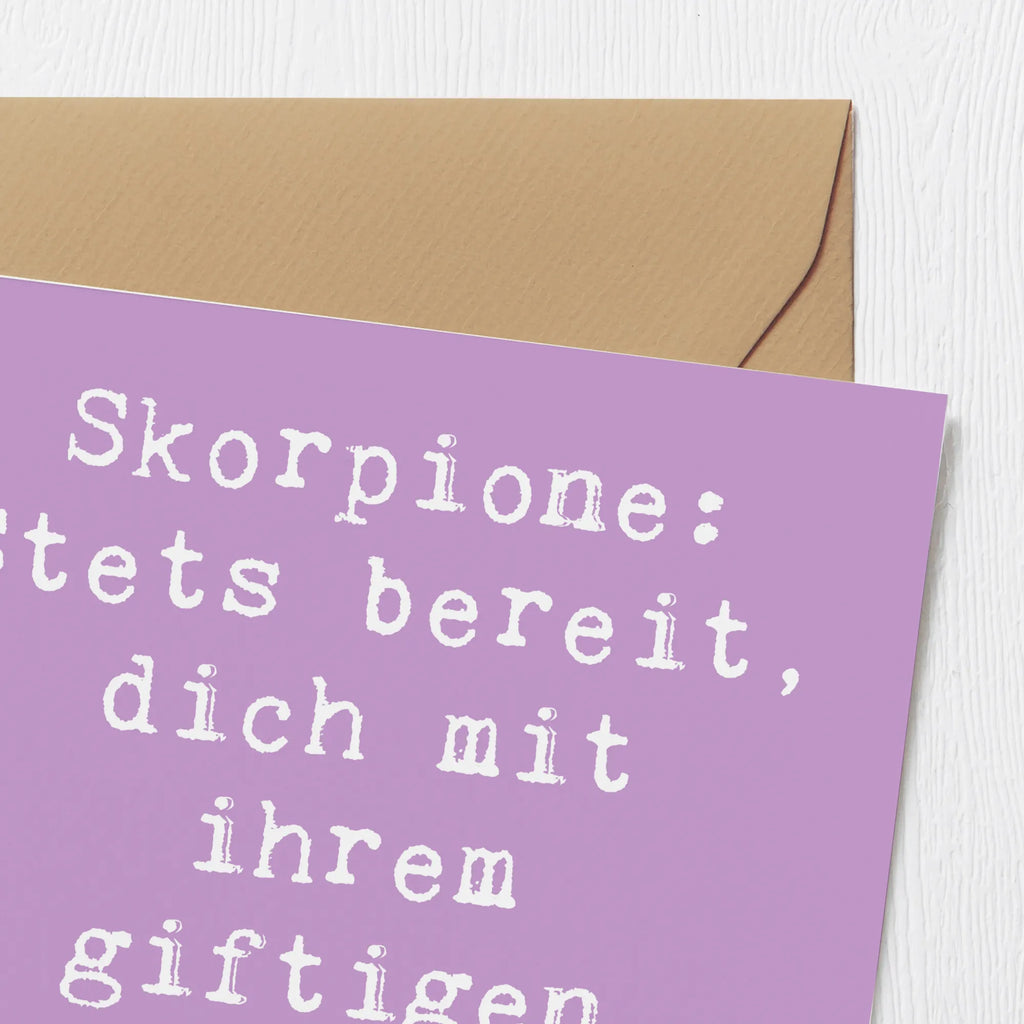 Deluxe Karte Spruch Skorpion Humor Geburtstagskarte, Hochzeitskarte, Grußkarte, Einladungskarte, Hochwertige Klappkarte, Karte, Glückwunschkarte, Klappkarte, Hochwertige Grußkarte, Tierkreiszeichen, Sternzeichen, Horoskop, Astrologie, Aszendent