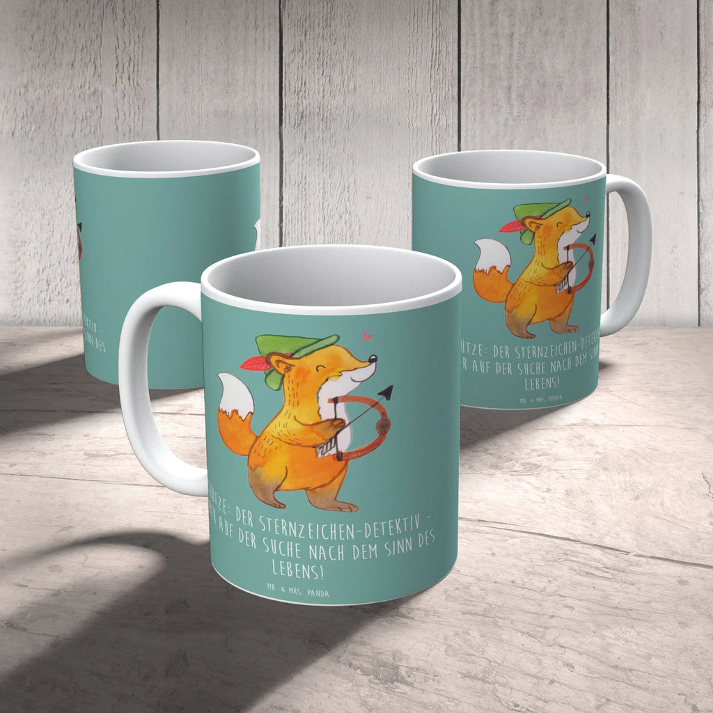 Mug Schütze: Der Sternzeichen-Detektiv - immer auf der Suche nach dem Sinn des Lebens! Tasse, Teetasse, Porzellantasse, Bürotasse, Keramiktasse, Tasse mit Zitaten, Tasse mit Motiven, Kaffeetasse, Geschenktasse, Tierkreiszeichen, Sternzeichen, Horoskop, Astrologie, Aszendent