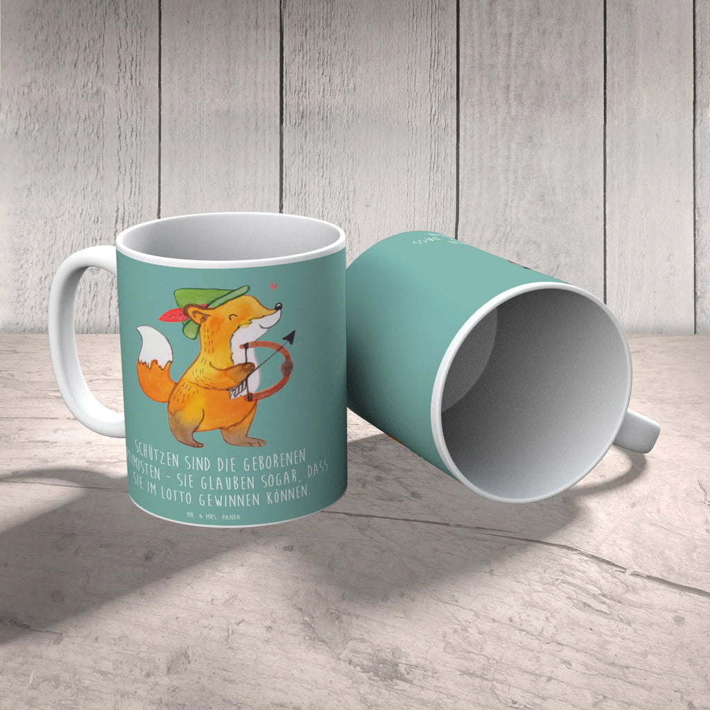 Mug Schützen sind die geborenen Optimisten - sie glauben sogar, dass sie im Lotto gewinnen können. Bürotasse, Tasse mit Zitaten, Kaffeetasse, Tasse, Keramiktasse, Porzellantasse, Teetasse, Tasse mit Motiven, Geschenktasse, Tierkreiszeichen, Sternzeichen, Horoskop, Astrologie, Aszendent