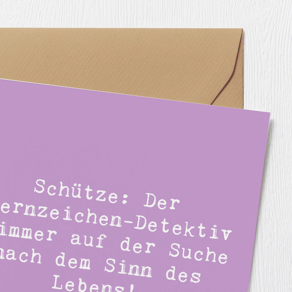 Deluxe Karte Spruch Schützenblick Klappkarte, Geburtstagskarte, Hochwertige Grußkarte, Hochwertige Klappkarte, Einladungskarte, Hochzeitskarte, Karte, Grußkarte, Glückwunschkarte, Tierkreiszeichen, Sternzeichen, Horoskop, Astrologie, Aszendent