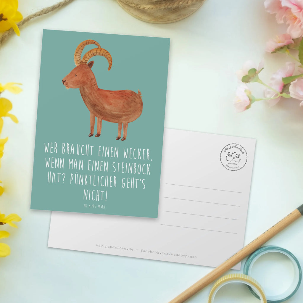 Postkarte Steinbock Wecker Einladungskarte, Postkarte, Dankeskarte, Einladung, Geschenkkarte, Geburtstagskarte, Einladung Geburtstag, Einladungskarten Geburtstag, Grußkarte, Ansichtskarten, Ansichtskarte, Karte, Tierkreiszeichen, Sternzeichen, Horoskop, Astrologie, Aszendent