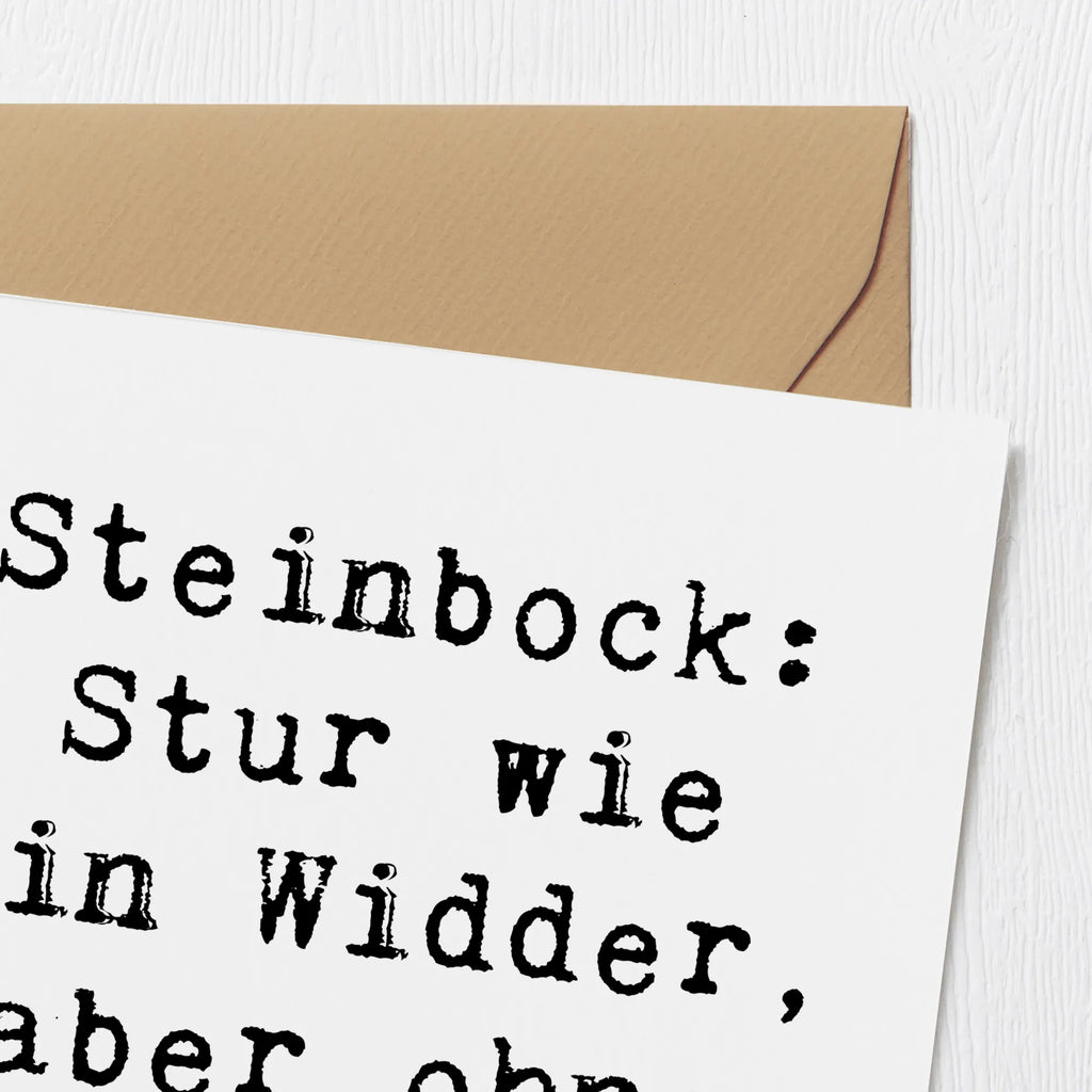 Deluxe Karte Spruch Steinbock Entschlossen Hochwertige Grußkarte, Hochzeitskarte, Karte, Klappkarte, Geburtstagskarte, Hochwertige Klappkarte, Glückwunschkarte, Einladungskarte, Grußkarte, Tierkreiszeichen, Sternzeichen, Horoskop, Astrologie, Aszendent