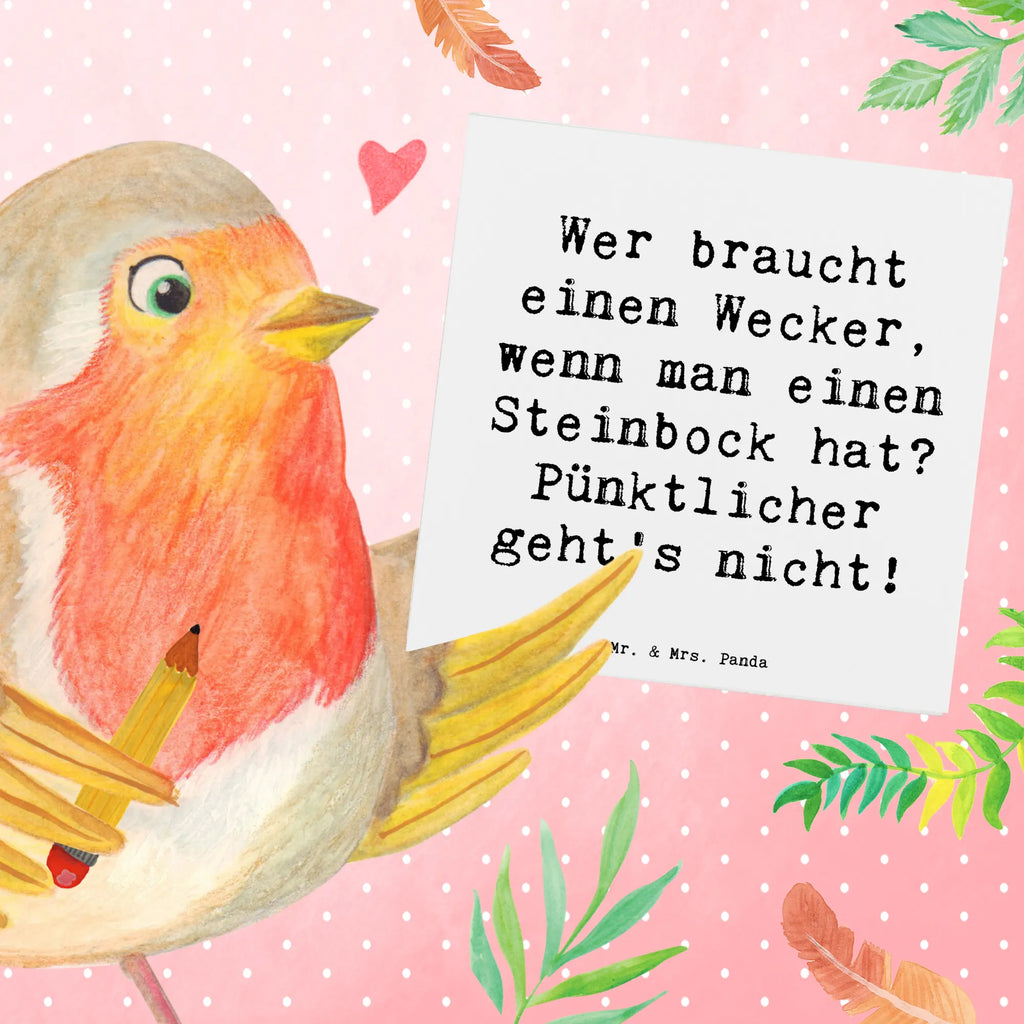 Deluxe Karte Spruch Steinbock Wecker Einladungskarte, Grußkarte, Hochwertige Grußkarte, Karte, Hochzeitskarte, Glückwunschkarte, Klappkarte, Hochwertige Klappkarte, Geburtstagskarte, Tierkreiszeichen, Sternzeichen, Horoskop, Astrologie, Aszendent