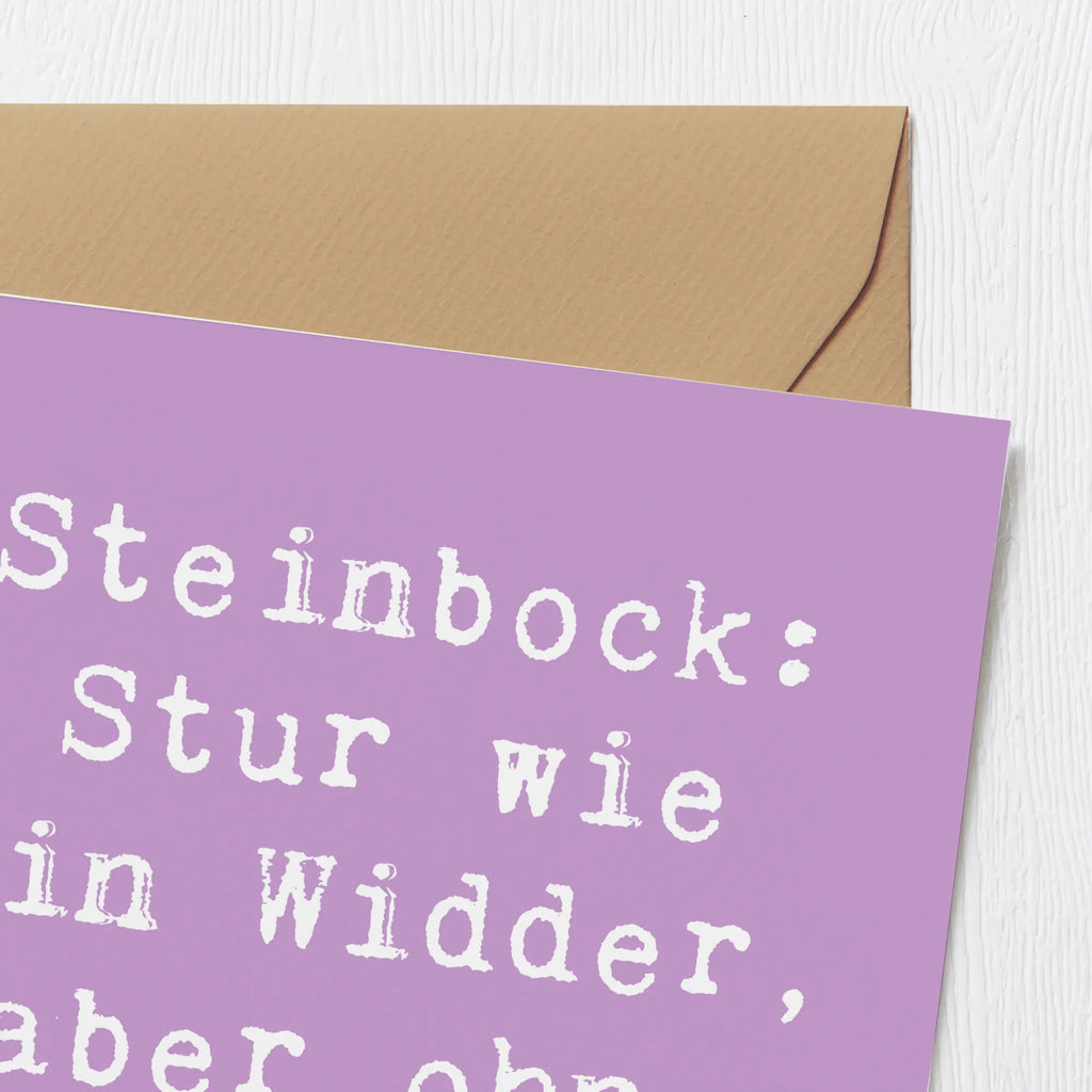 Deluxe Karte Spruch Steinbock Entschlossen Hochwertige Grußkarte, Hochzeitskarte, Karte, Klappkarte, Geburtstagskarte, Hochwertige Klappkarte, Glückwunschkarte, Einladungskarte, Grußkarte, Tierkreiszeichen, Sternzeichen, Horoskop, Astrologie, Aszendent