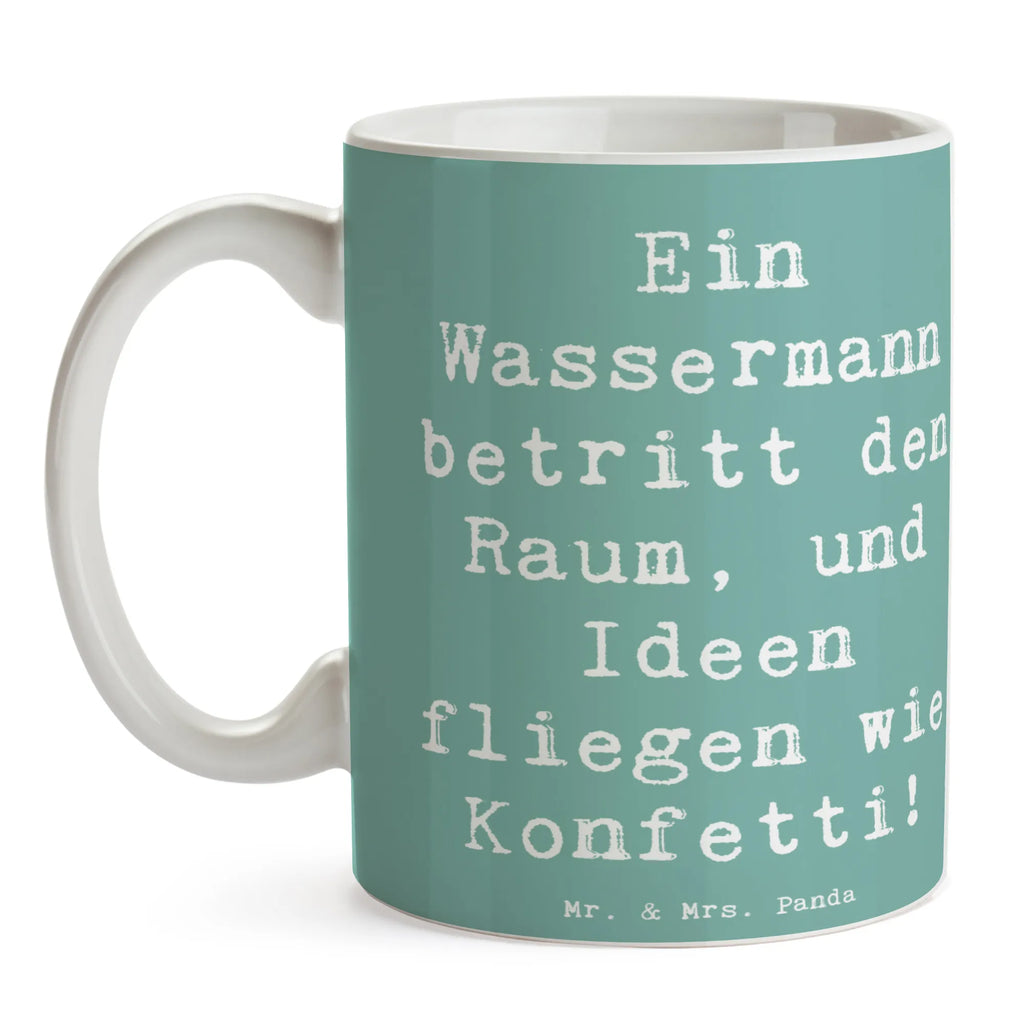 Tasse Spruch Wassermann Ideenflug Tasse mit Zitaten, Tasse, Tasse mit Motiven, Geschenktasse, Teetasse, Keramiktasse, Bürotasse, Kaffeetasse, Porzellantasse, Tierkreiszeichen, Sternzeichen, Horoskop, Astrologie, Aszendent