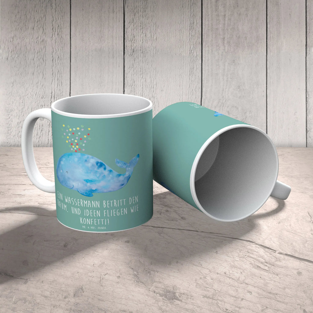 Tasse Wassermann Ideenflug Tasse, Tasse mit Zitaten, Geschenktasse, Tasse mit Motiven, Bürotasse, Keramiktasse, Teetasse, Porzellantasse, Kaffeetasse, Tierkreiszeichen, Sternzeichen, Horoskop, Astrologie, Aszendent
