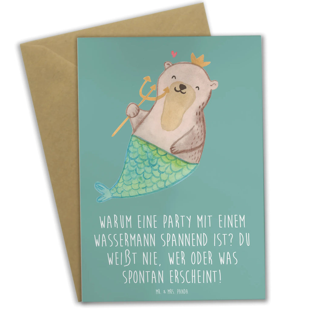 Greetings card Warum eine Party mit einem Wassermann spannend ist? Du weißt nie, wer oder was spontan erscheint! Grußkarte, Ansichtskarten, Karte, Glückwunschkarte, Klappkarte, Geburtstagskarte, Hochzeitskarte, Einladungskarte, Tierkreiszeichen, Sternzeichen, Horoskop, Astrologie, Aszendent