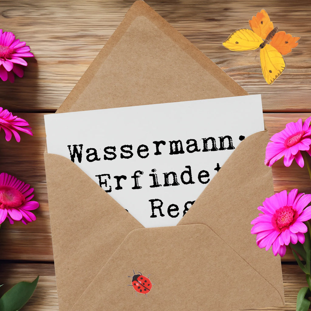 Deluxe Karte Spruch Wassermann Freigeist Hochzeitskarte, Einladungskarte, Klappkarte, Hochwertige Grußkarte, Glückwunschkarte, Grußkarte, Hochwertige Klappkarte, Karte, Geburtstagskarte, Tierkreiszeichen, Sternzeichen, Horoskop, Astrologie, Aszendent