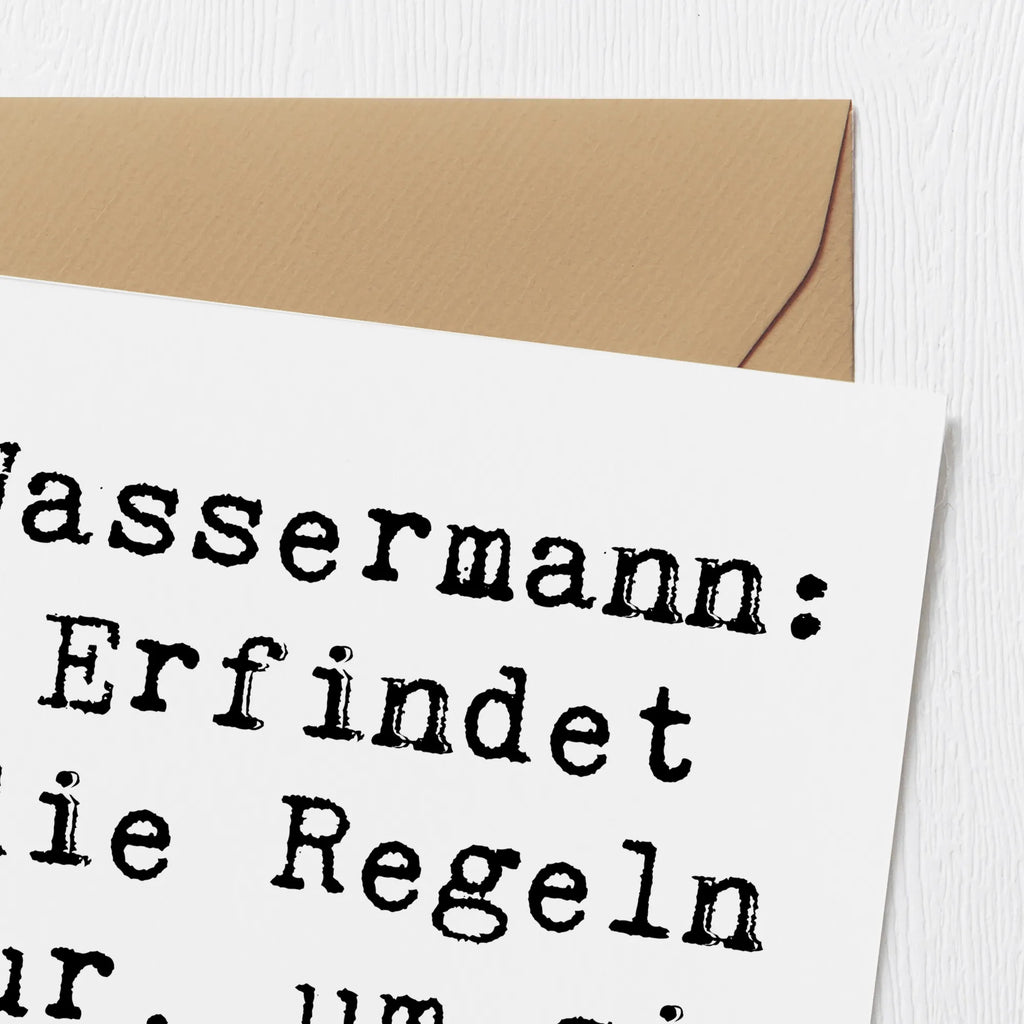 Deluxe Karte Spruch Wassermann Freigeist Hochzeitskarte, Einladungskarte, Klappkarte, Hochwertige Grußkarte, Glückwunschkarte, Grußkarte, Hochwertige Klappkarte, Karte, Geburtstagskarte, Tierkreiszeichen, Sternzeichen, Horoskop, Astrologie, Aszendent