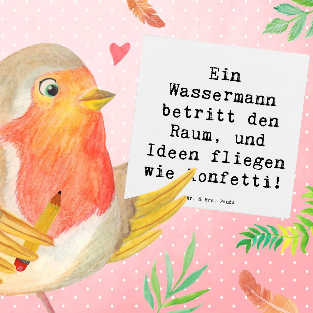 Deluxe Karte Spruch Wassermann Ideenflug Geburtstagskarte, Einladungskarte, Glückwunschkarte, Hochwertige Grußkarte, Hochwertige Klappkarte, Klappkarte, Karte, Grußkarte, Hochzeitskarte, Tierkreiszeichen, Sternzeichen, Horoskop, Astrologie, Aszendent