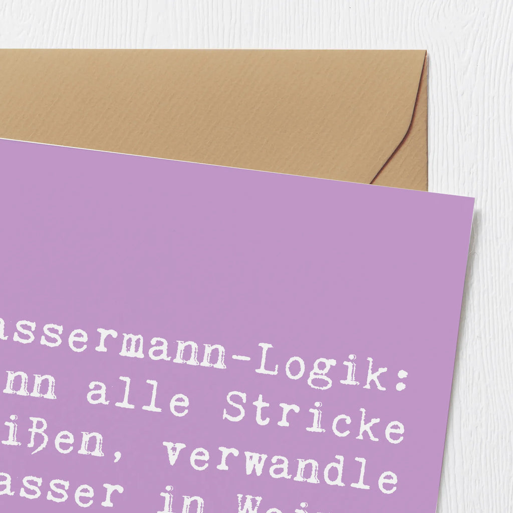 Deluxe Karte Spruch Wassermann Logik Grußkarte, Hochwertige Klappkarte, Hochzeitskarte, Karte, Klappkarte, Einladungskarte, Hochwertige Grußkarte, Glückwunschkarte, Geburtstagskarte, Tierkreiszeichen, Sternzeichen, Horoskop, Astrologie, Aszendent