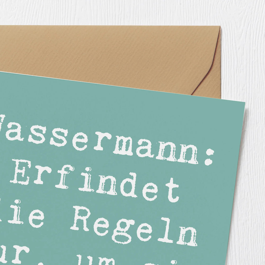Deluxe Karte Spruch Wassermann Freigeist Hochzeitskarte, Einladungskarte, Klappkarte, Hochwertige Grußkarte, Glückwunschkarte, Grußkarte, Hochwertige Klappkarte, Karte, Geburtstagskarte, Tierkreiszeichen, Sternzeichen, Horoskop, Astrologie, Aszendent