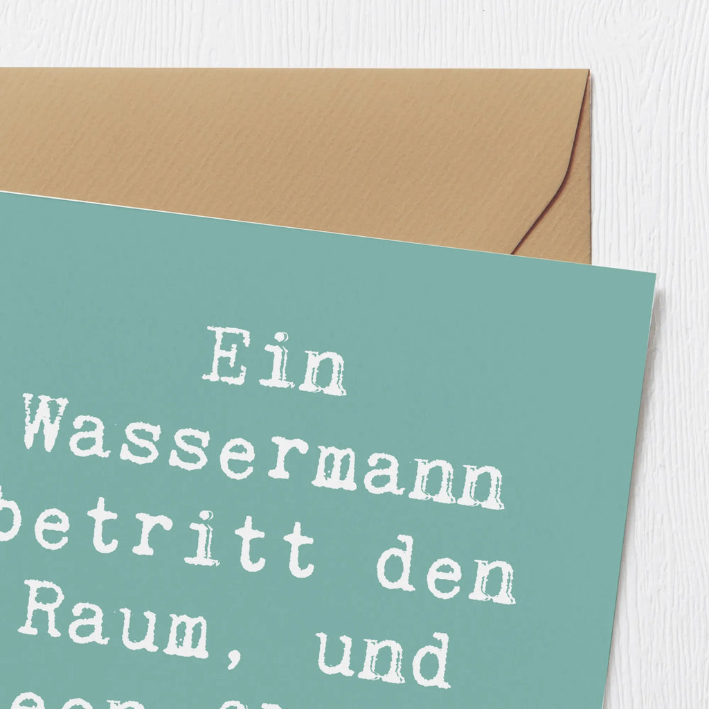 Deluxe Karte Spruch Wassermann Ideenflug Geburtstagskarte, Einladungskarte, Glückwunschkarte, Hochwertige Grußkarte, Hochwertige Klappkarte, Klappkarte, Karte, Grußkarte, Hochzeitskarte, Tierkreiszeichen, Sternzeichen, Horoskop, Astrologie, Aszendent