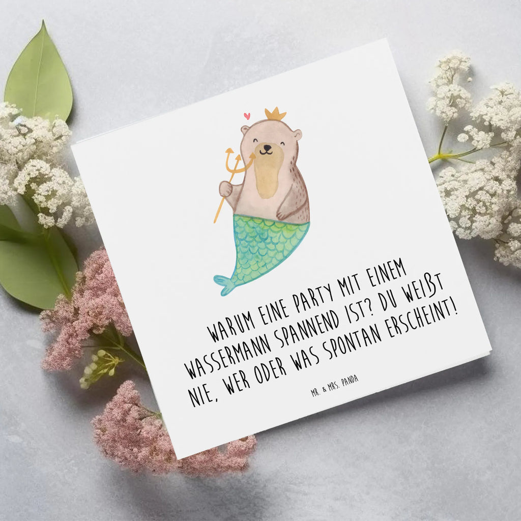 Deluxe Card Warum eine Party mit einem Wassermann spannend ist? Du weißt nie, wer oder was spontan erscheint! Karte, Geburtstagskarte, Hochwertige Grußkarte, Grußkarte, Glückwunschkarte, Einladungskarte, Klappkarte, Hochzeitskarte, Hochwertige Klappkarte, Tierkreiszeichen, Sternzeichen, Horoskop, Astrologie, Aszendent