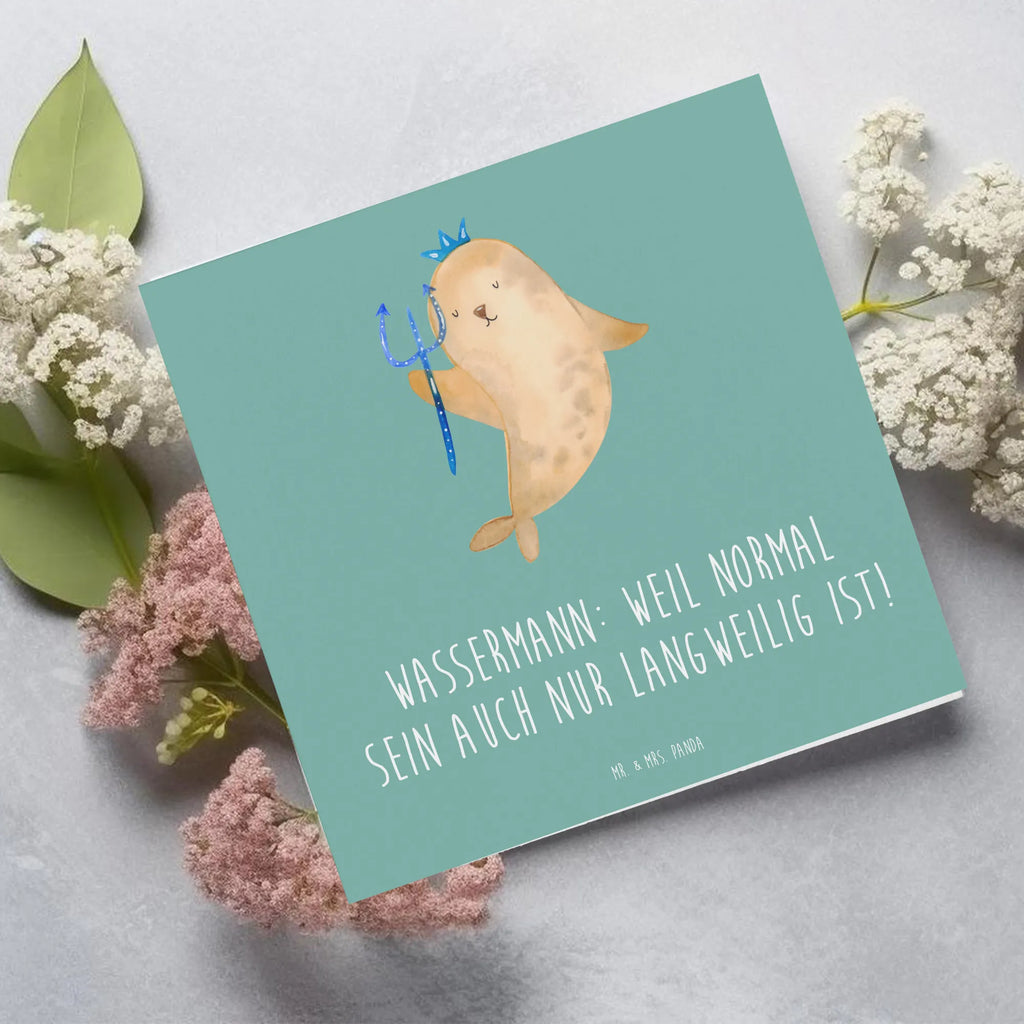 Deluxe Card Wassermann: Weil normal sein auch nur langweilig ist! Karte, Hochwertige Klappkarte, Hochzeitskarte, Glückwunschkarte, Grußkarte, Hochwertige Grußkarte, Klappkarte, Geburtstagskarte, Einladungskarte, Tierkreiszeichen, Sternzeichen, Horoskop, Astrologie, Aszendent