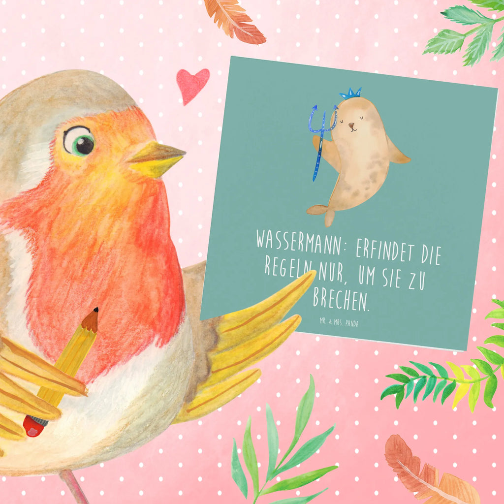 Deluxe Karte Wassermann Freigeist Geburtstagskarte, Grußkarte, Hochzeitskarte, Klappkarte, Einladungskarte, Glückwunschkarte, Karte, Hochwertige Grußkarte, Hochwertige Klappkarte, Tierkreiszeichen, Sternzeichen, Horoskop, Astrologie, Aszendent