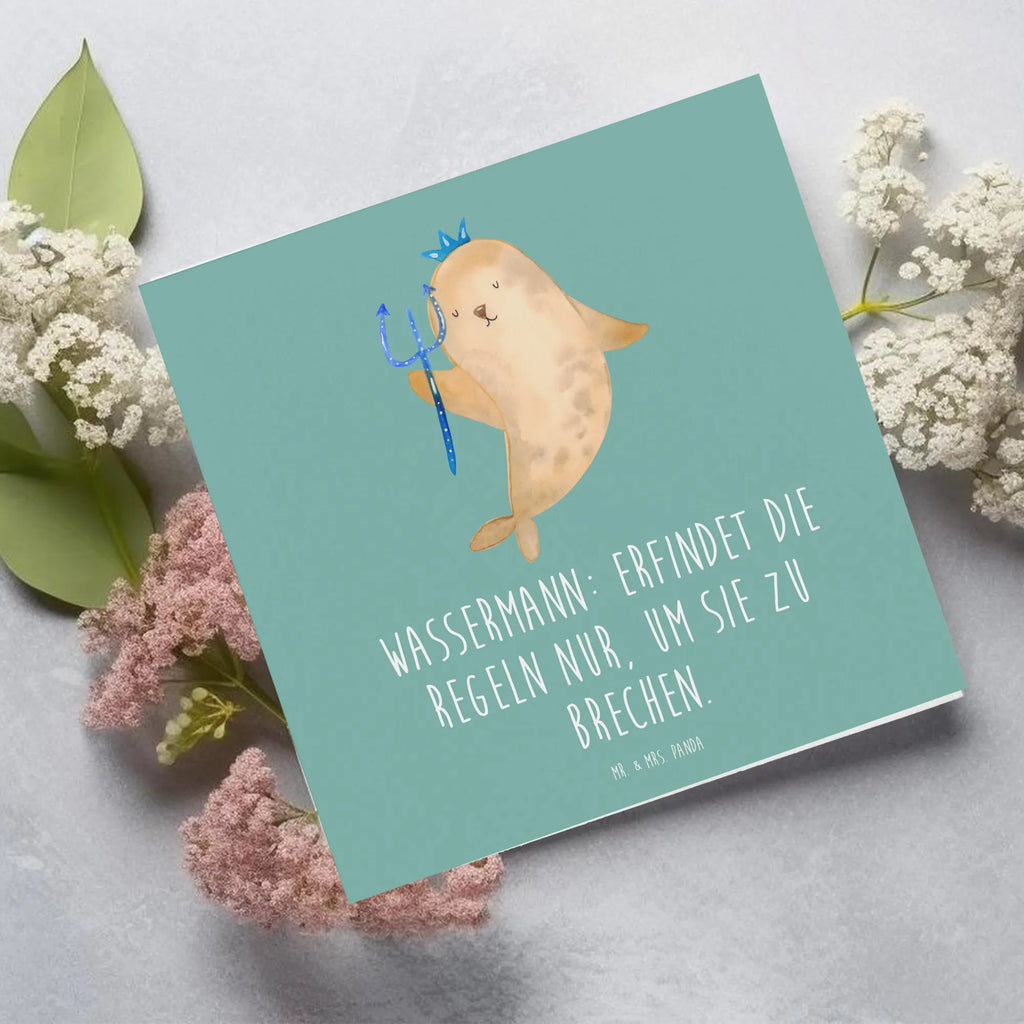 Deluxe Karte Wassermann Freigeist Geburtstagskarte, Grußkarte, Hochzeitskarte, Klappkarte, Einladungskarte, Glückwunschkarte, Karte, Hochwertige Grußkarte, Hochwertige Klappkarte, Tierkreiszeichen, Sternzeichen, Horoskop, Astrologie, Aszendent