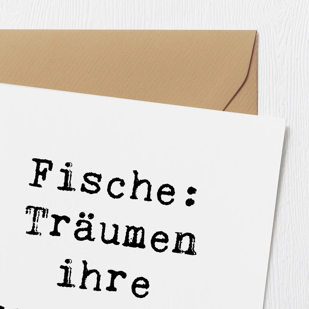 Deluxe Karte Spruch Fische Kraft Glückwunschkarte, Geburtstagskarte, Hochzeitskarte, Klappkarte, Einladungskarte, Hochwertige Grußkarte, Karte, Hochwertige Klappkarte, Grußkarte, Tierkreiszeichen, Sternzeichen, Horoskop, Astrologie, Aszendent